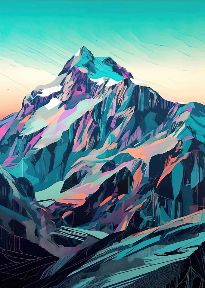 Abstract Mountain Landscape