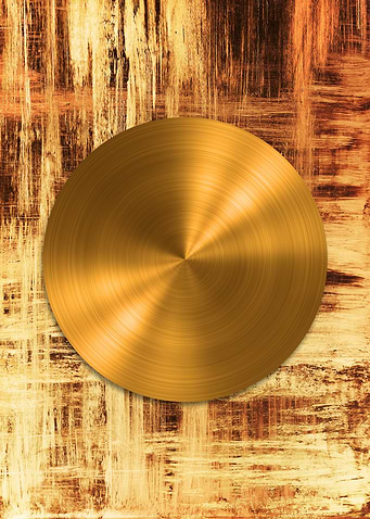 Gold Circle on Grunge Background