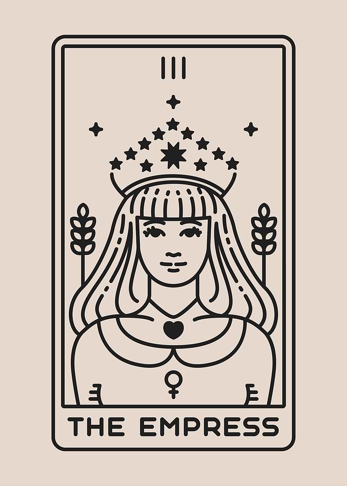 Beige Tarot Card THE EMPRESS