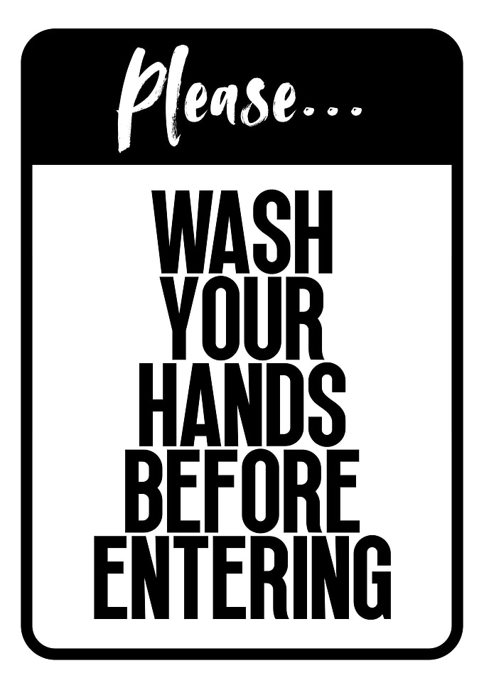 Wash Hands Sign