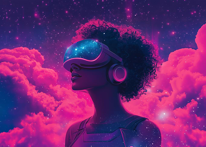 Woman in VR Headset