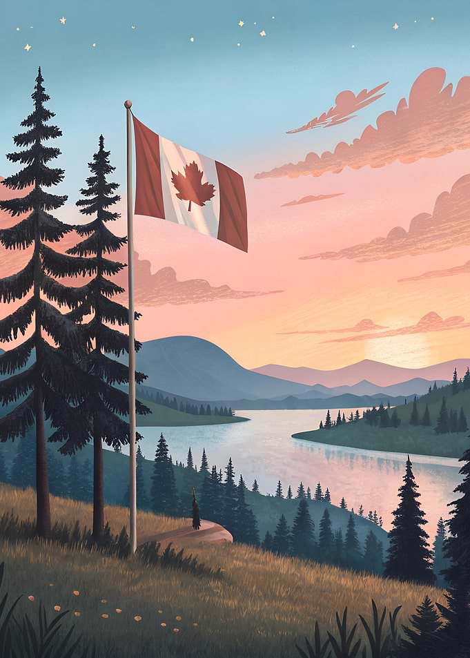 Canadian Sunset Landscape