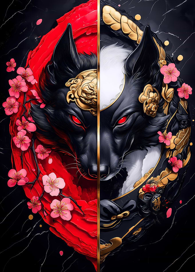 Yin Yang Dachshund Dog Art