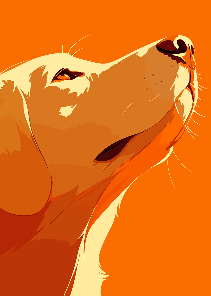 Dog Portrait Minimalist Art Illustration