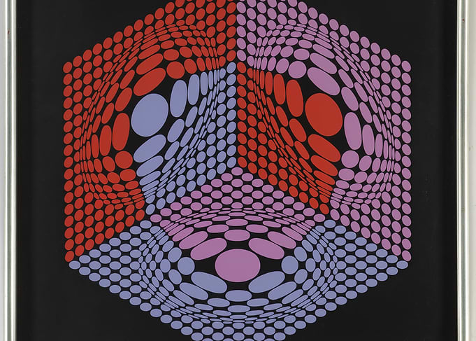 Victor Vasarely Op Art Geometric Print