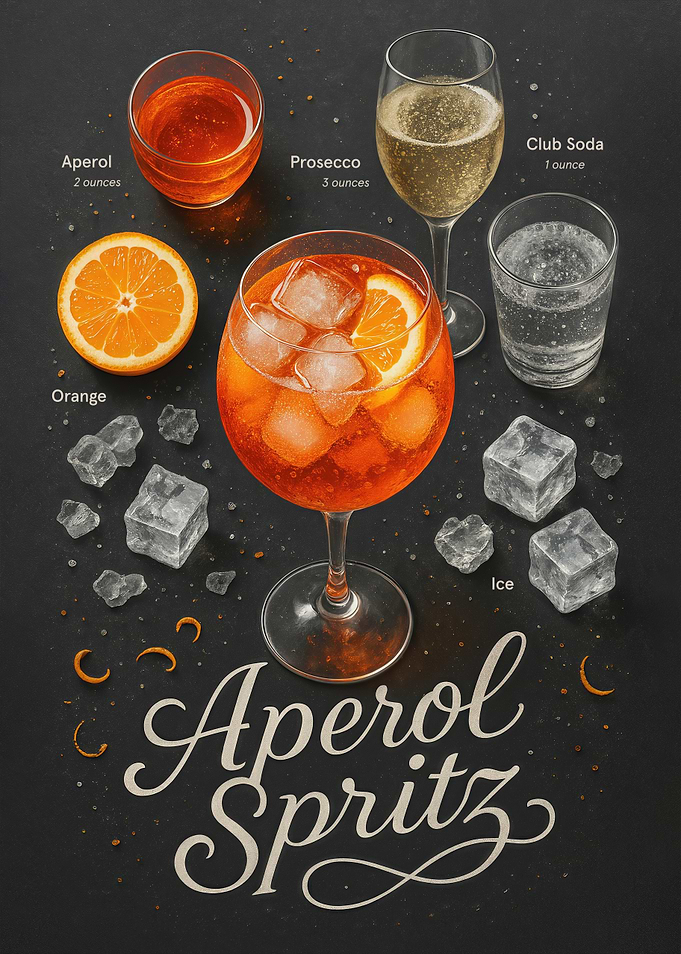 Aperol Spritz Poster – Orange Italian Aperitif Cocktail