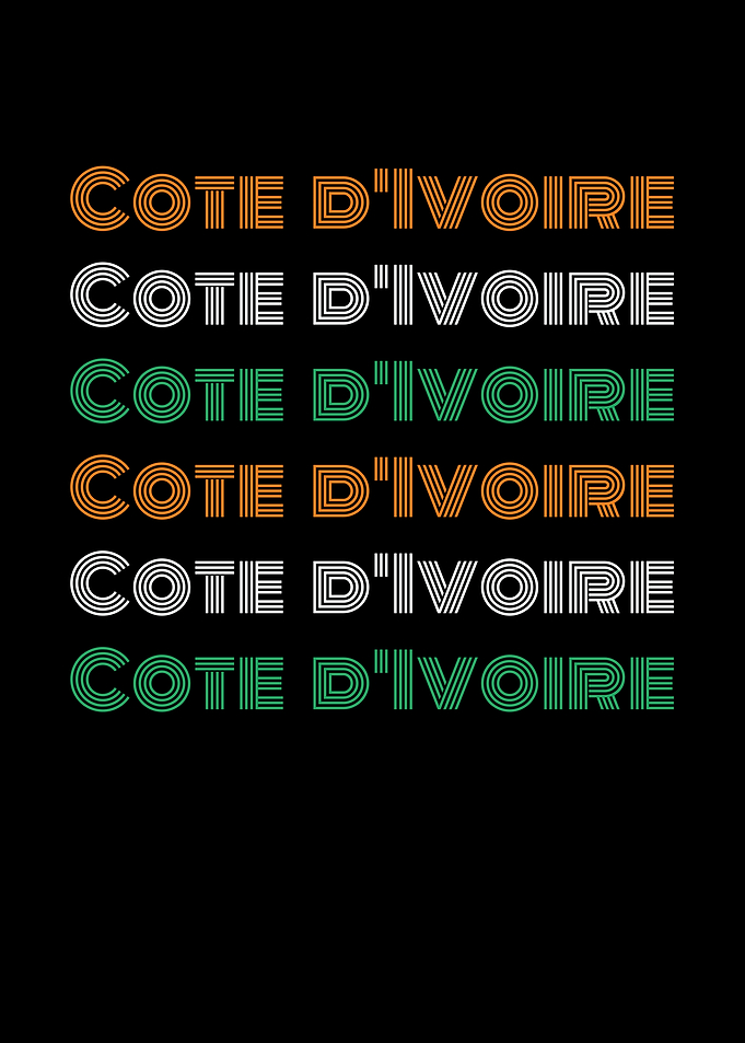 Cote D'Ivoire Text Art