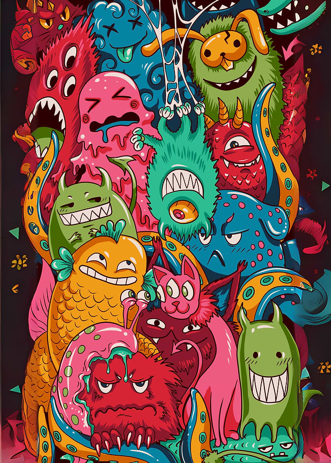 Cute Monster Doodle
