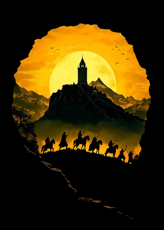 Silhouettes of Riders