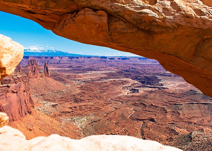 Canyon View Through Arch Outside Moab, Utah