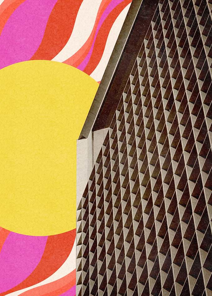 Retro Building Collage