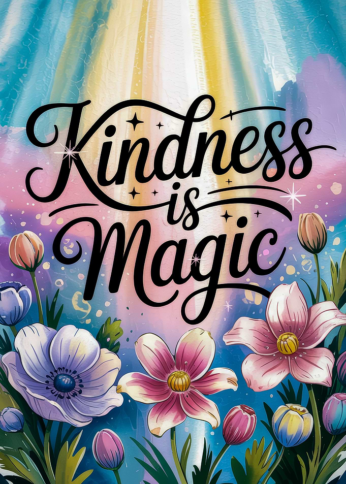 'Kindness is Magic' Floral Poster