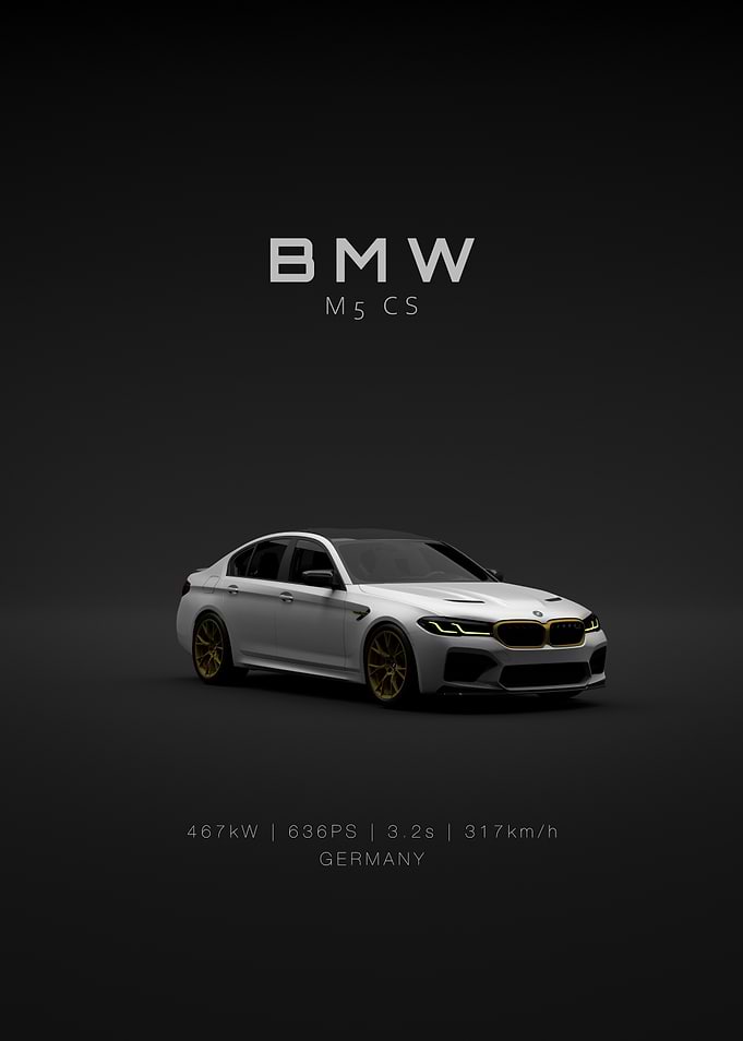 Front BMW M5 CS F90 - White - Specs