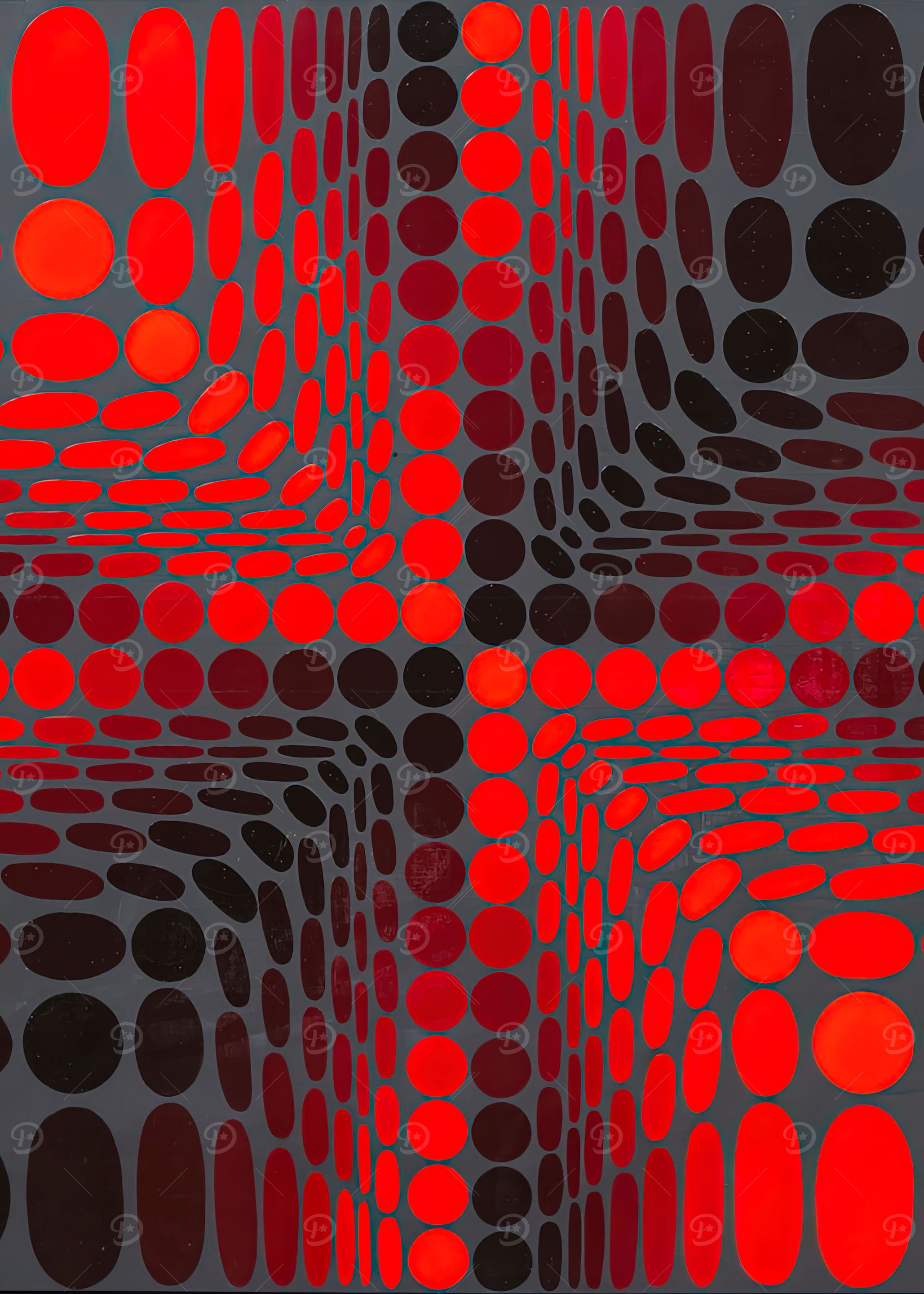 Victor Vasarely Red and Black Op Art