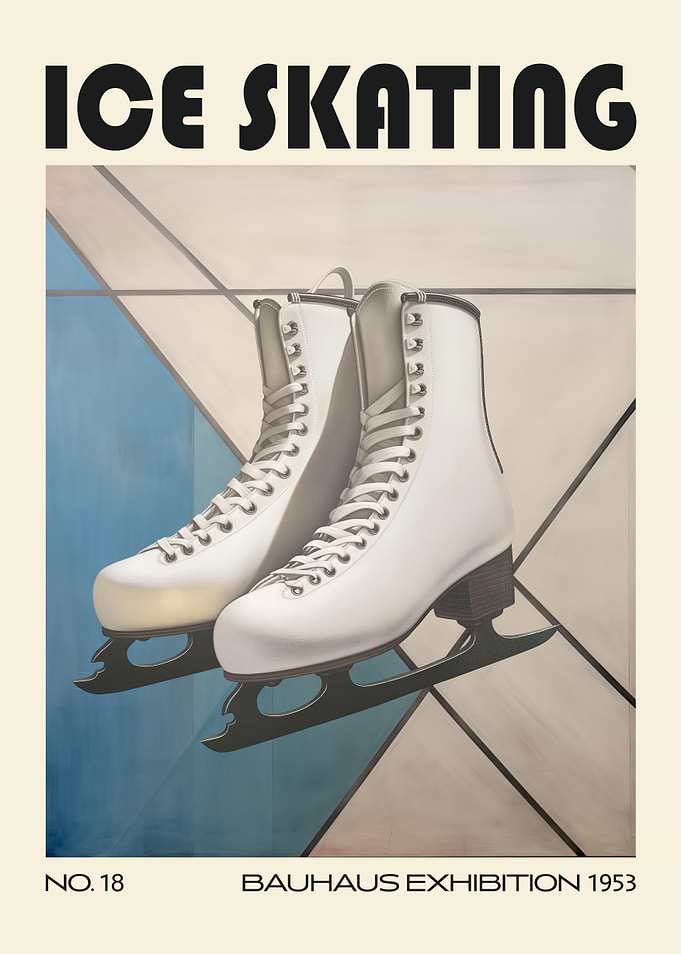 Ice Skating Mid Century Sport