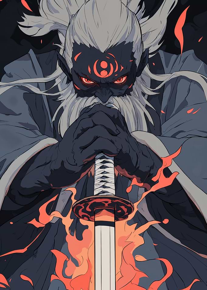 Fiery Samurai Warrior