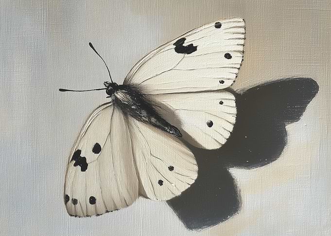 White Butterfly Painting