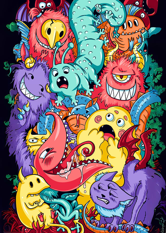 Crazy Monster Doodle