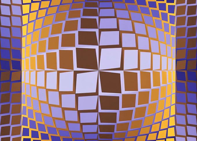 Victor Vasarely Abstract Geometric Pattern
