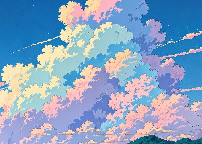Anime Pastel Sky Clouds