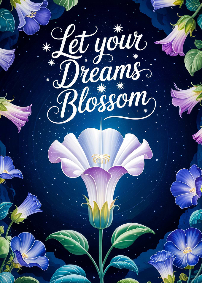 'Let Your Dreams Blossom' Floral Poster