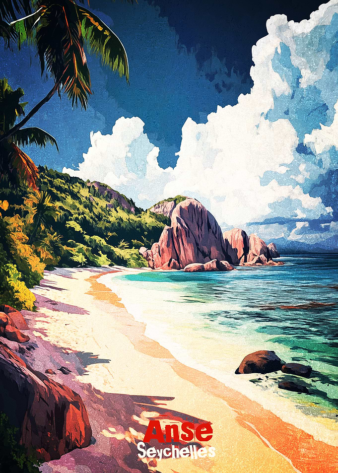 Anse Seychelles Art Poster