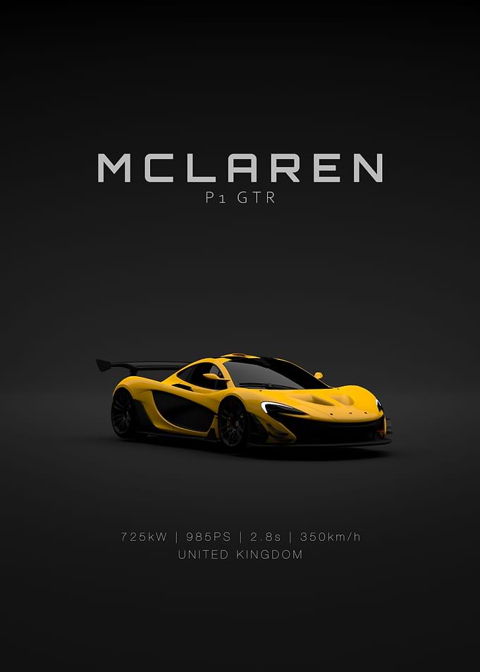 Front McLaren P1 GTR - Yellow - Specs