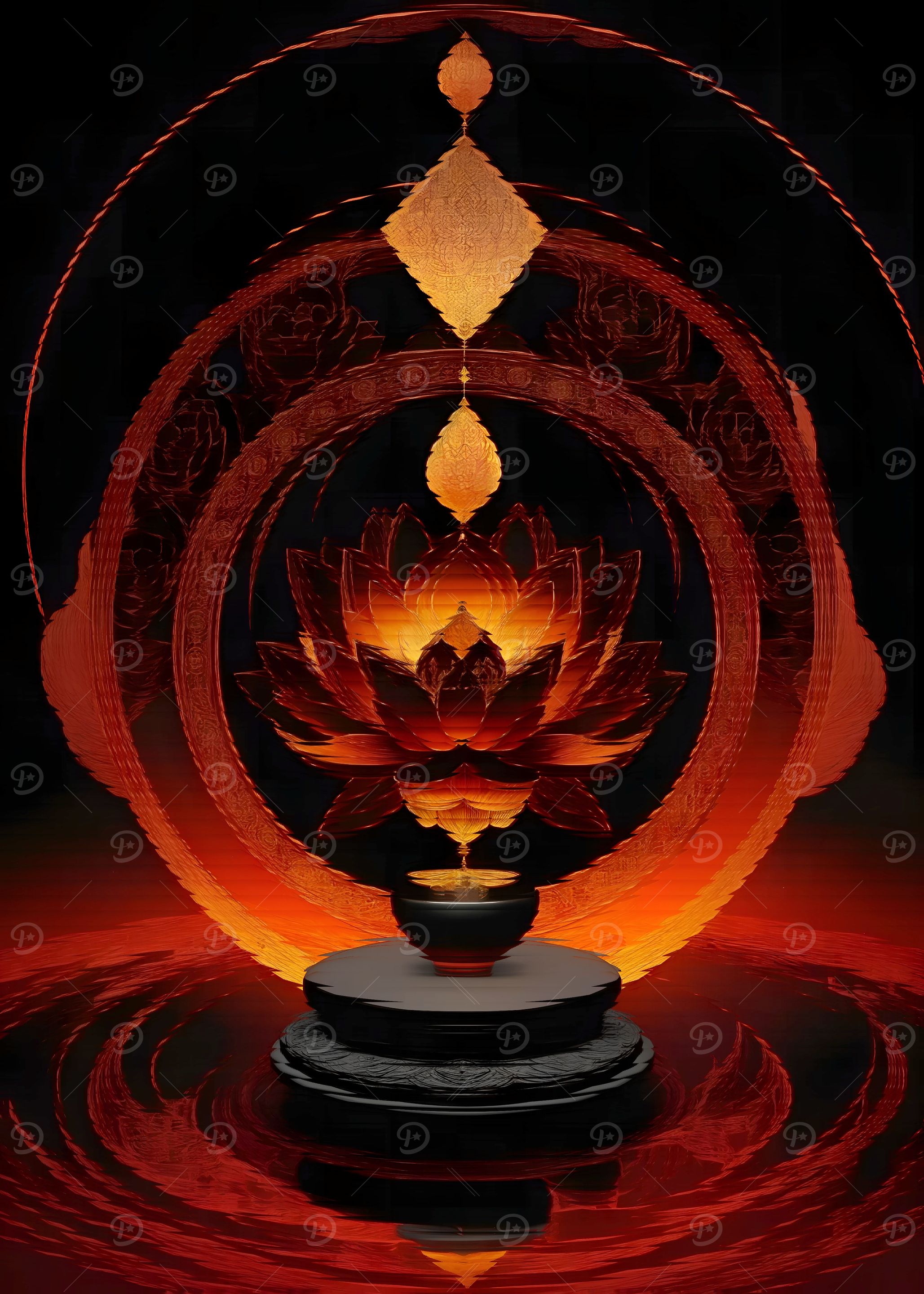 Golden Lotus Meditation Symbol