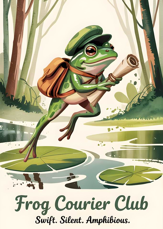 Frog Courier Club Illustration