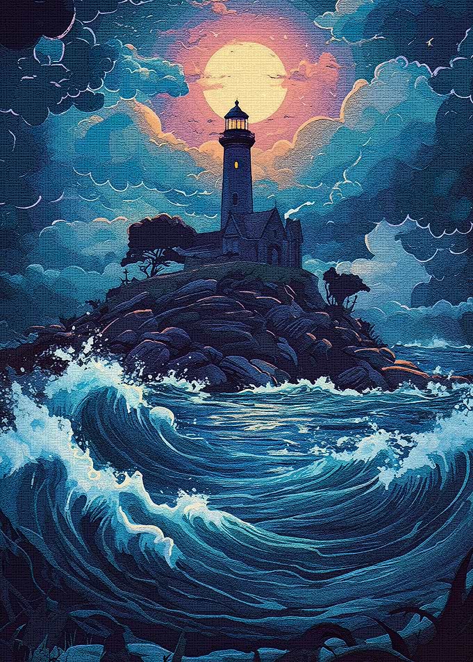 Lighthouse Rocky Shore