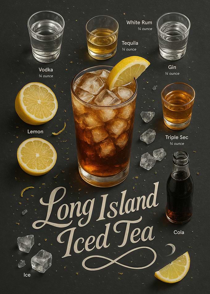 Long Island Iced Tea Poster – Five-Spirit Party Mix