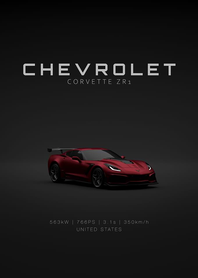 Front Corvette C7 ZR1 - Red Specs