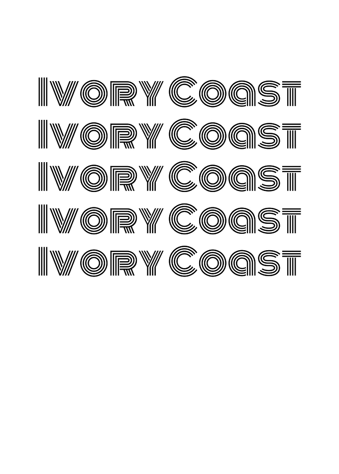 Ivory Coast Text Art