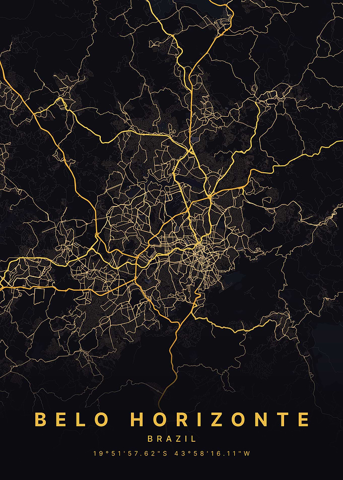 Belo Horizonte Brazil City Map