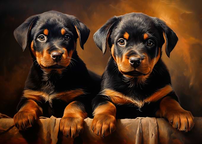 Two Rottweiler Puppies