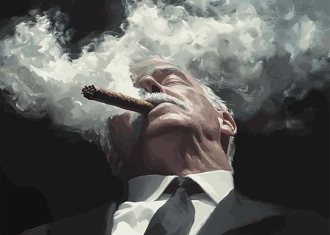 Man Smoking Cigar