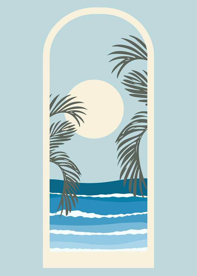 Palm Tree Beach Window