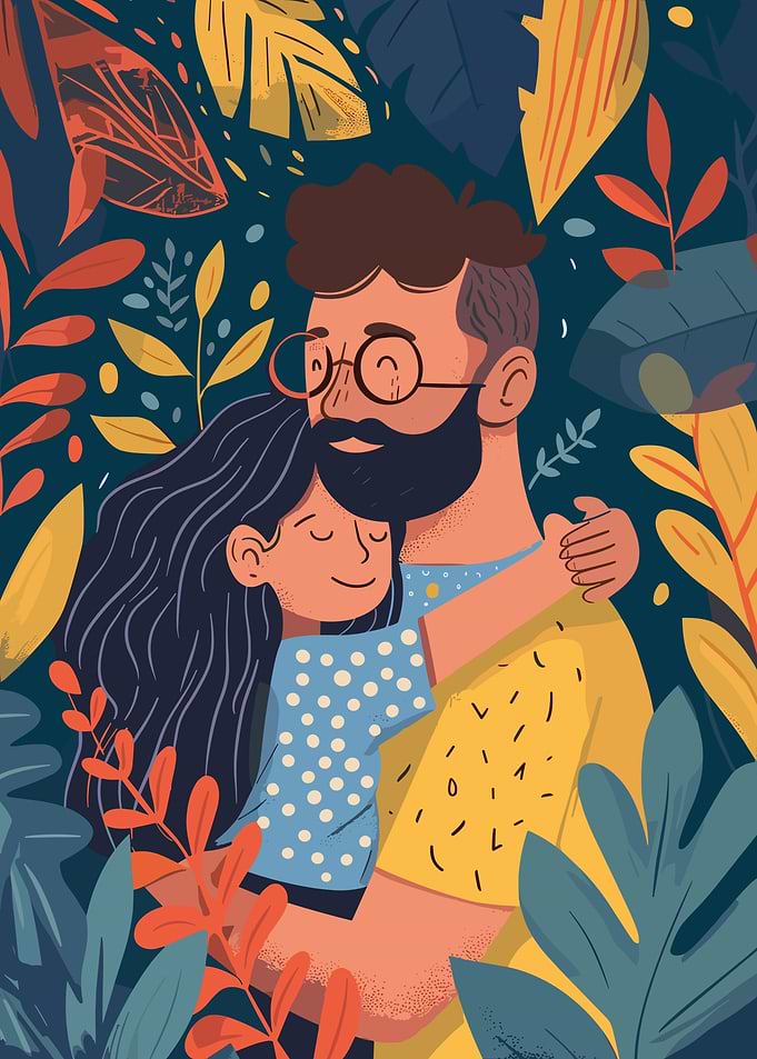 Father and Daughter Embrace