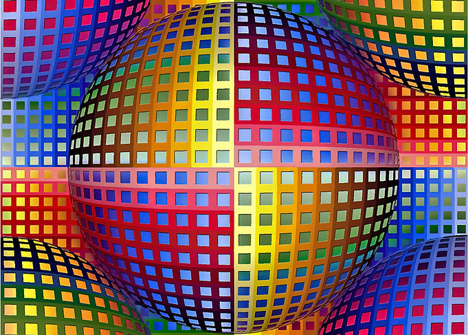 Rainbow Grid Sphere