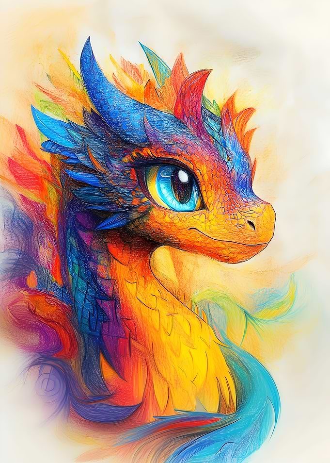 Colorful Dragon Portrait
