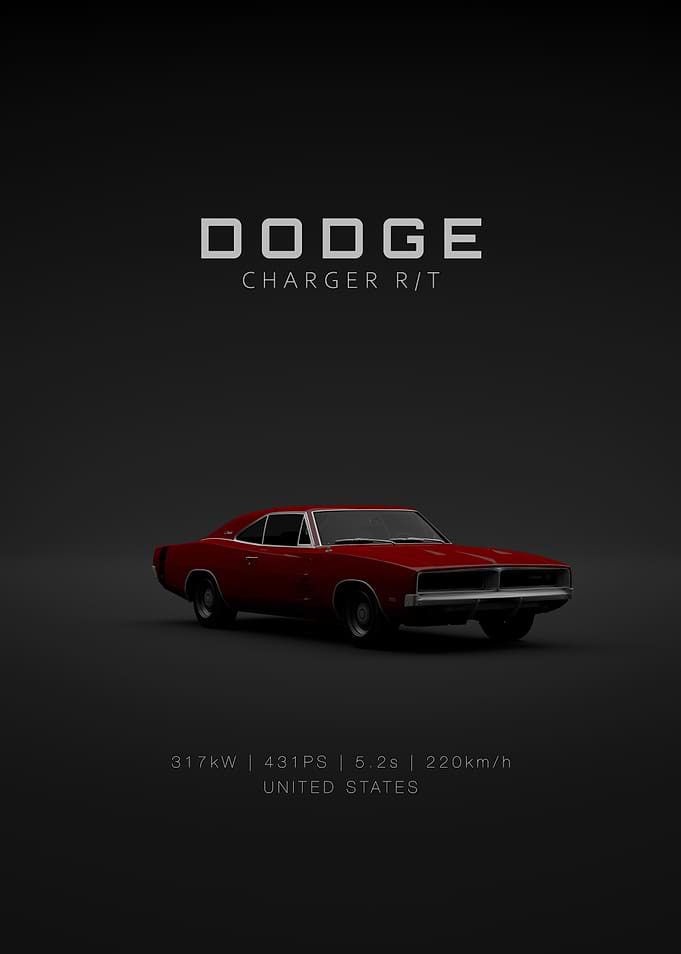 Front Dodge Charger RT 1969 - Red Specs