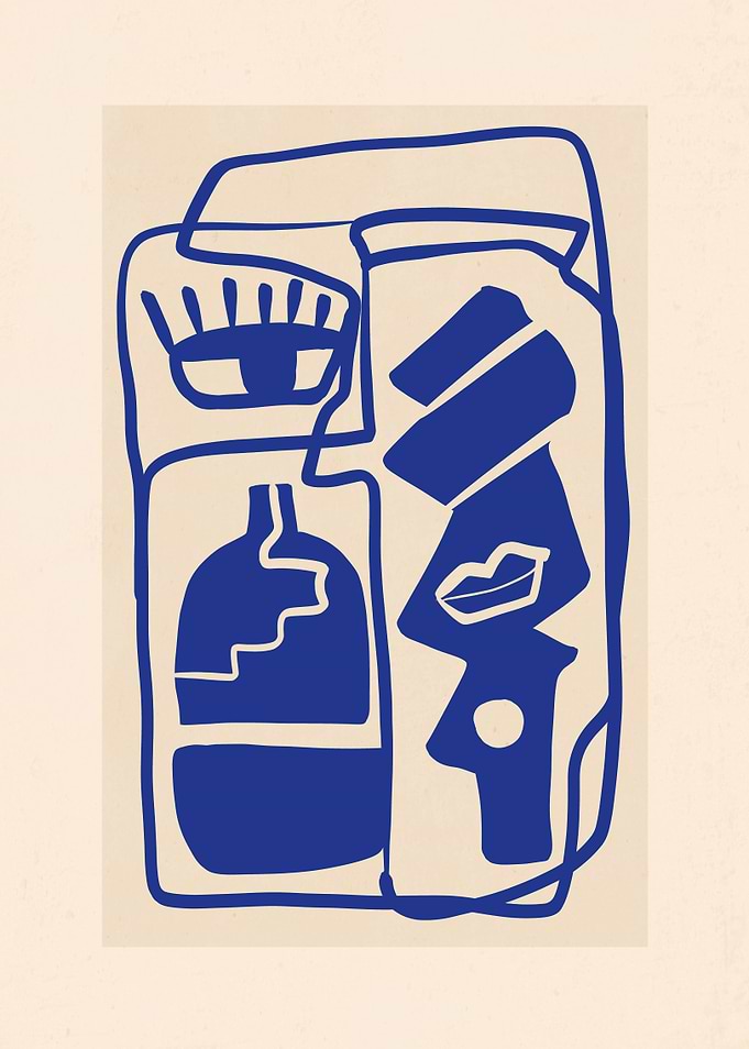 Abstract Blue Face