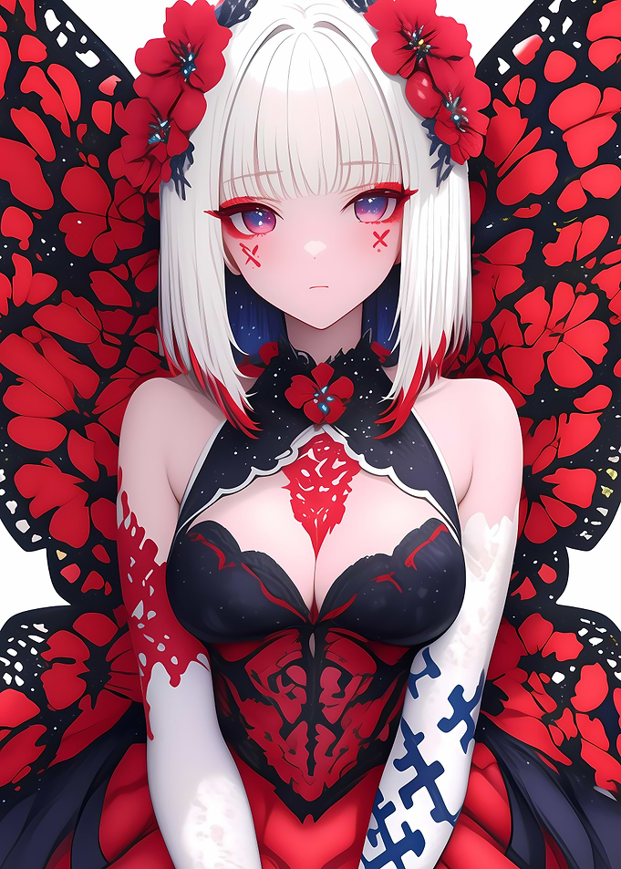 Anime Girl with Butterfly Wings