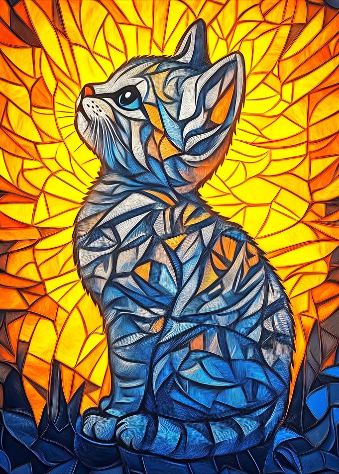 Stained Glass Kitten