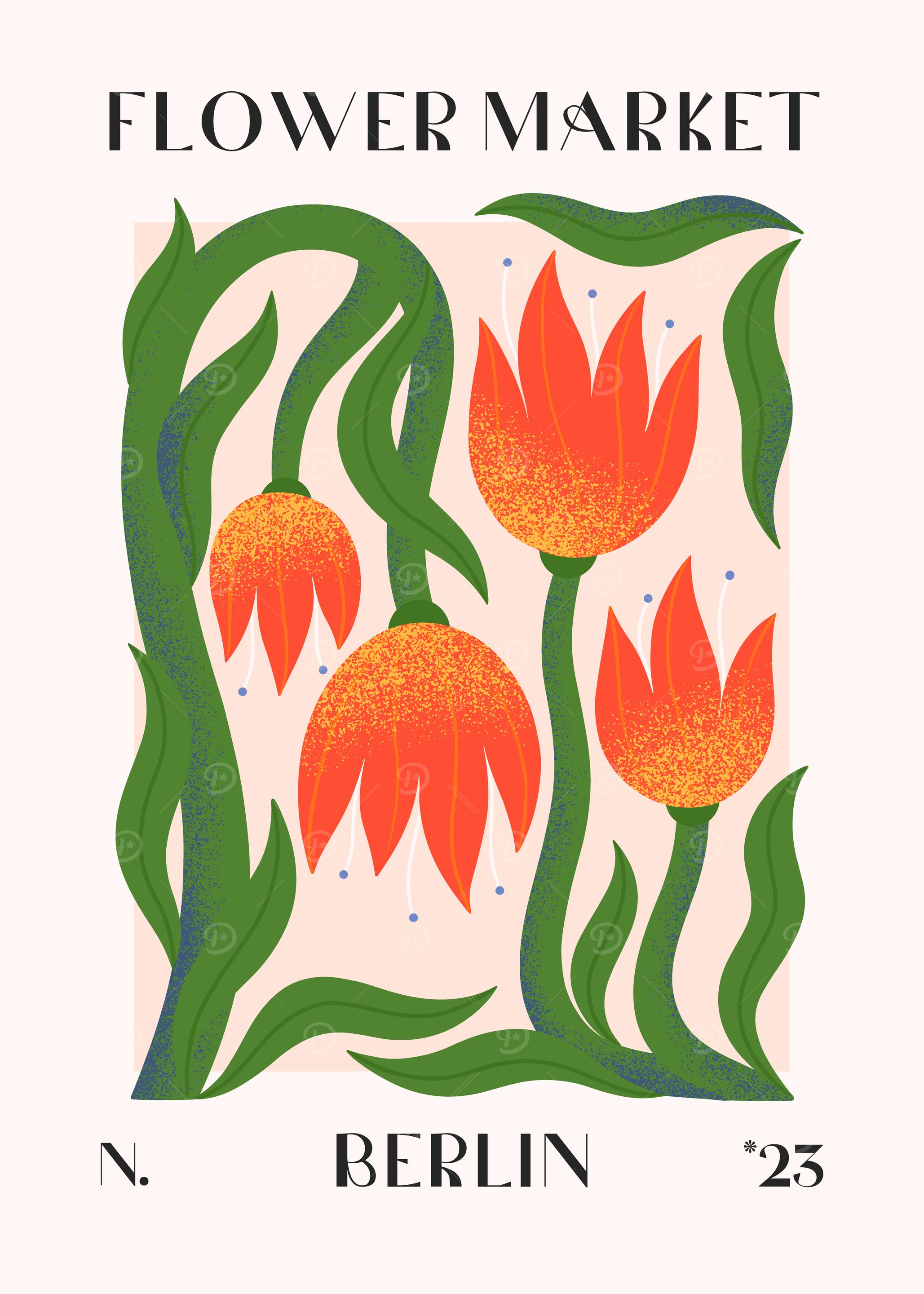 Berlin Flower Market Poster