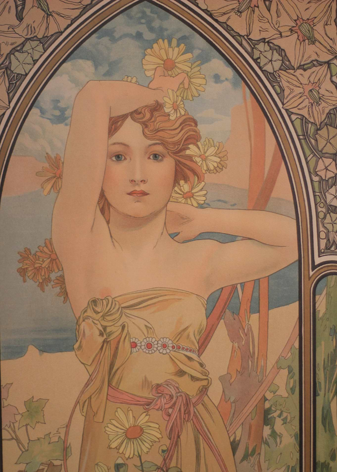 Art Nouveau Woman with Flowers