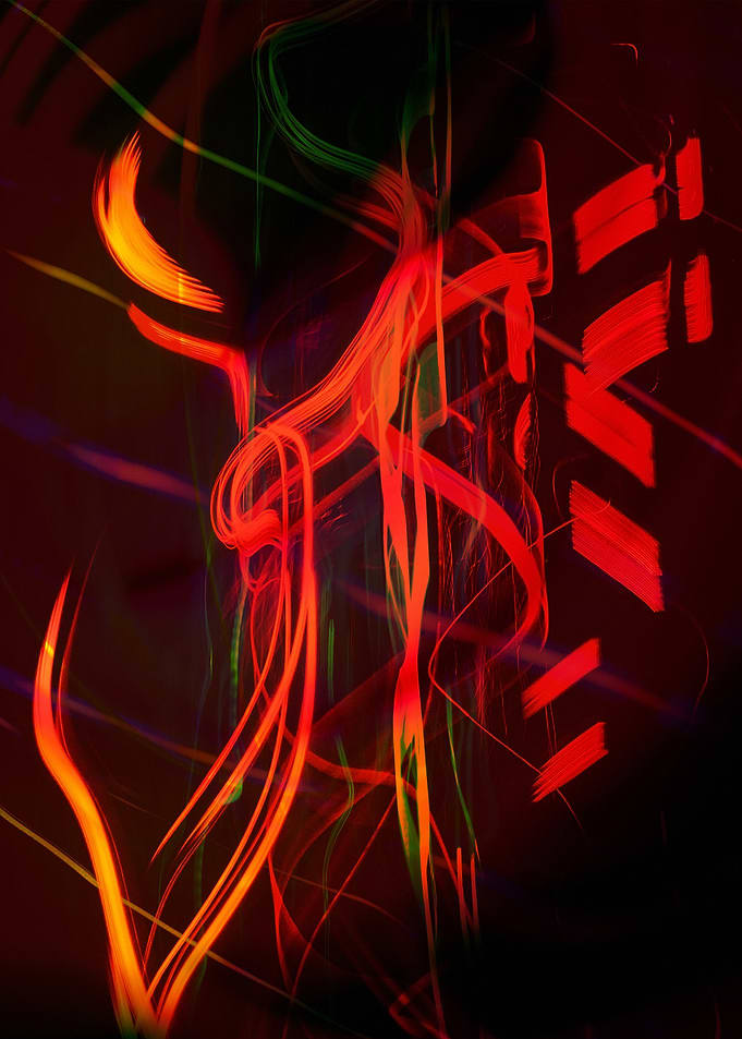 Abstract Light Trails Blur Photography Collage