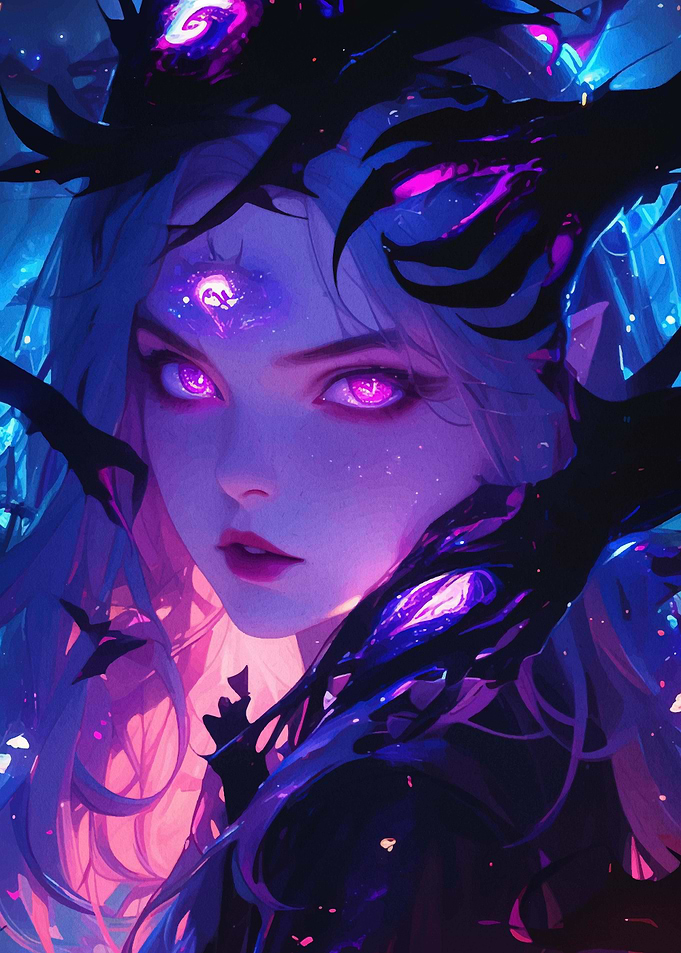 Anime Girl with Purple Eyes