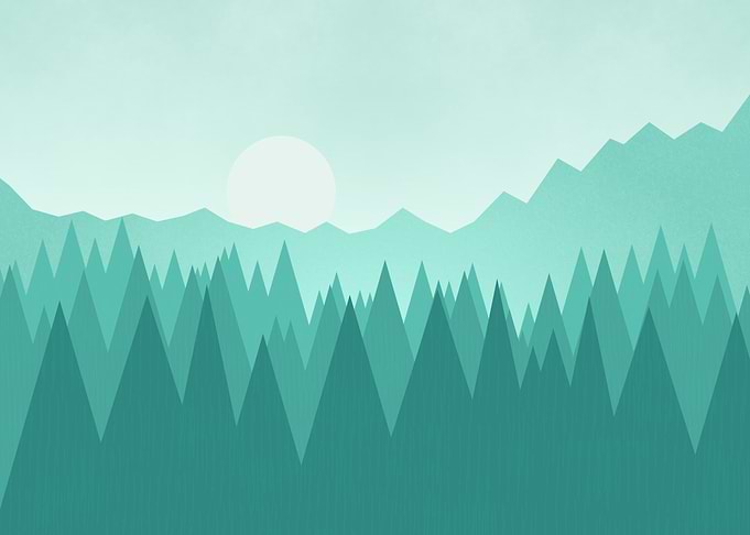Minimalist Mountain Landscape