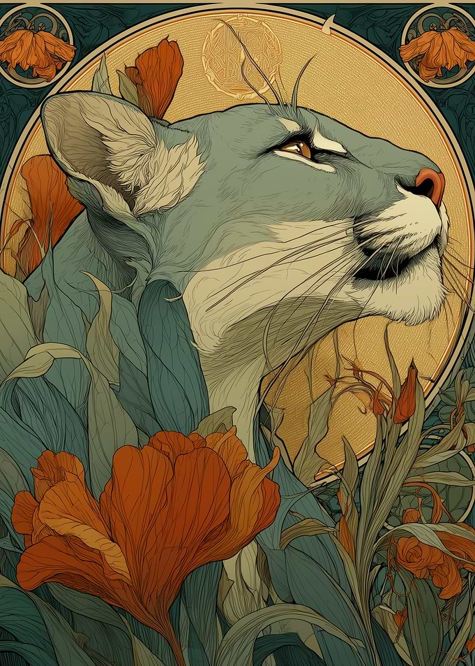 Cougar Art Nouveau